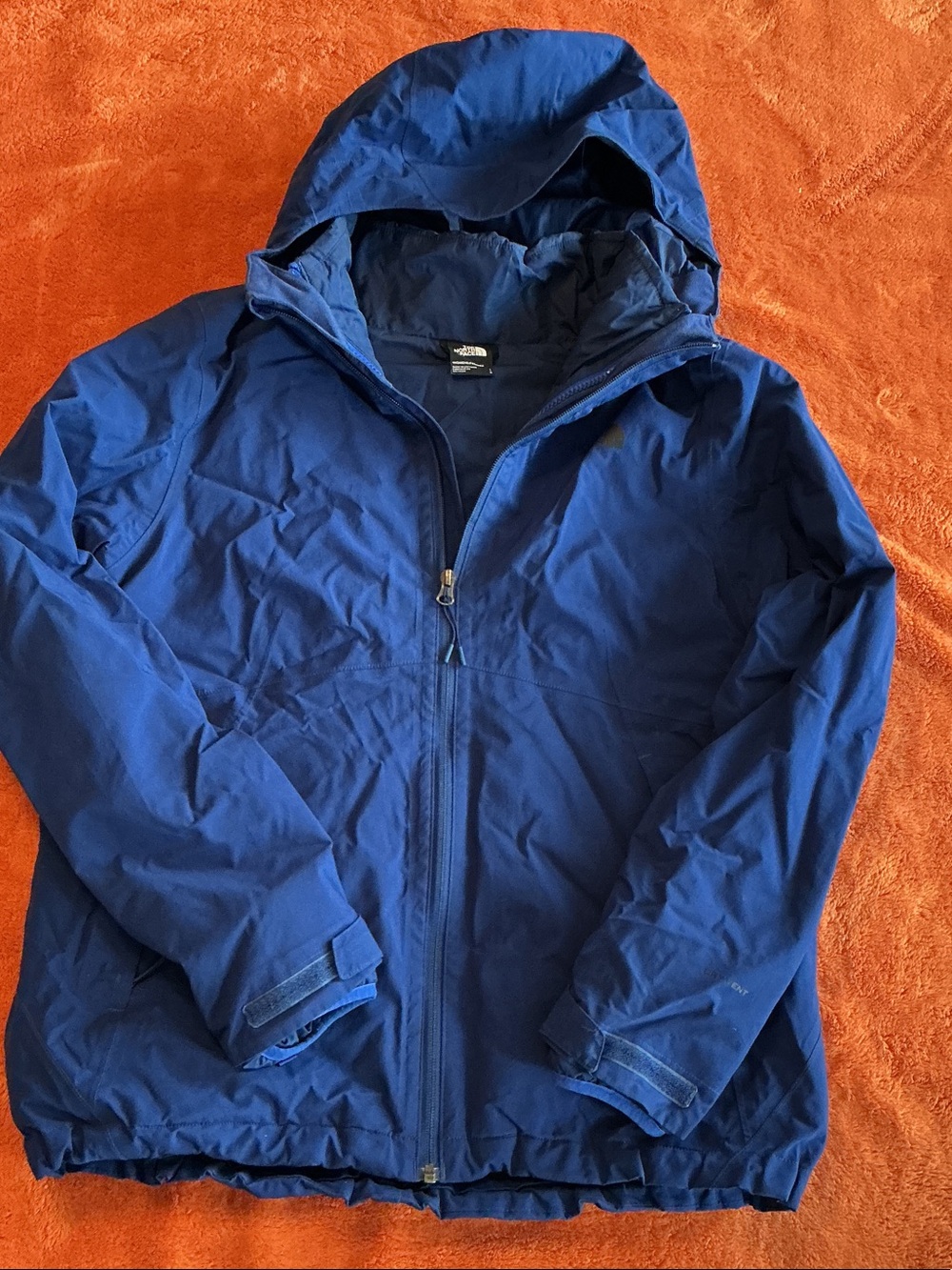 The North Face Women's Blue Hooded Raincoat two in one